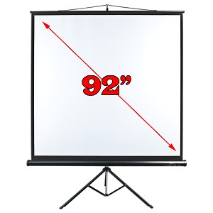 Fergameri 92" 1:1 Manual Pull-Up Projection Screen w/Tripod & Ha